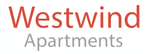 "Westwind Apartments" text logo in coral above gray text.