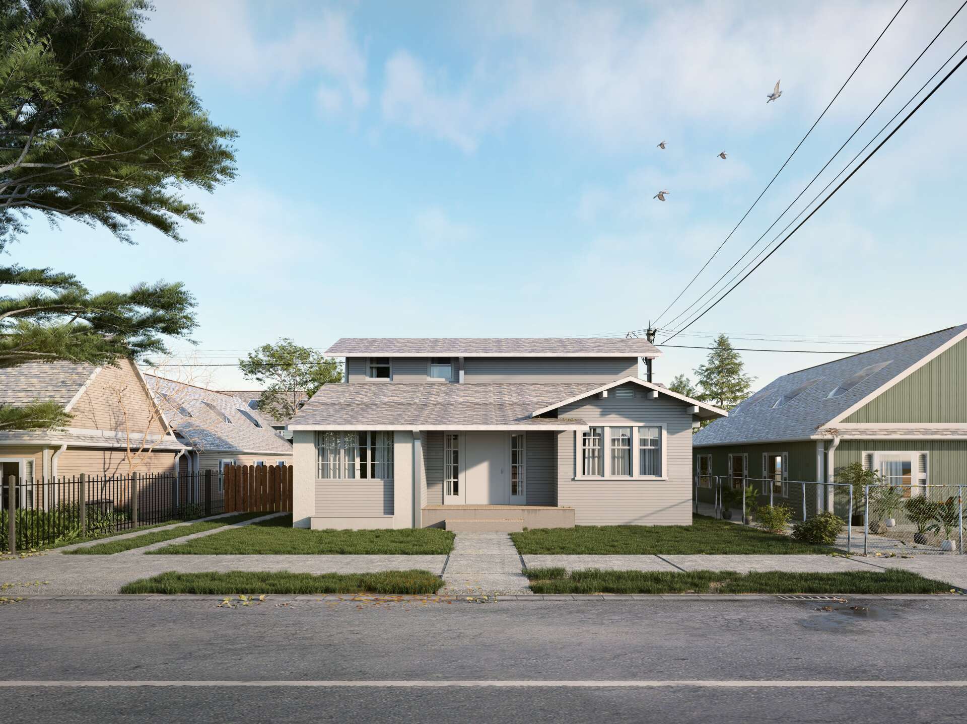 This image showing three houses in society.