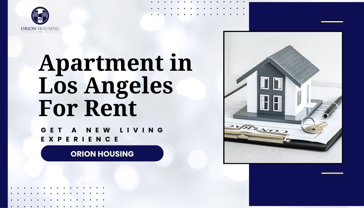 This image giving information about rent apartments in los angeles are availble and it is blue, black & grey color