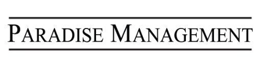 Paradise Management, black text on white background, underlined.