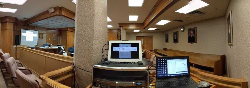 Setup Inside the Court Room — Kansas City, MO — Wright Video Productions