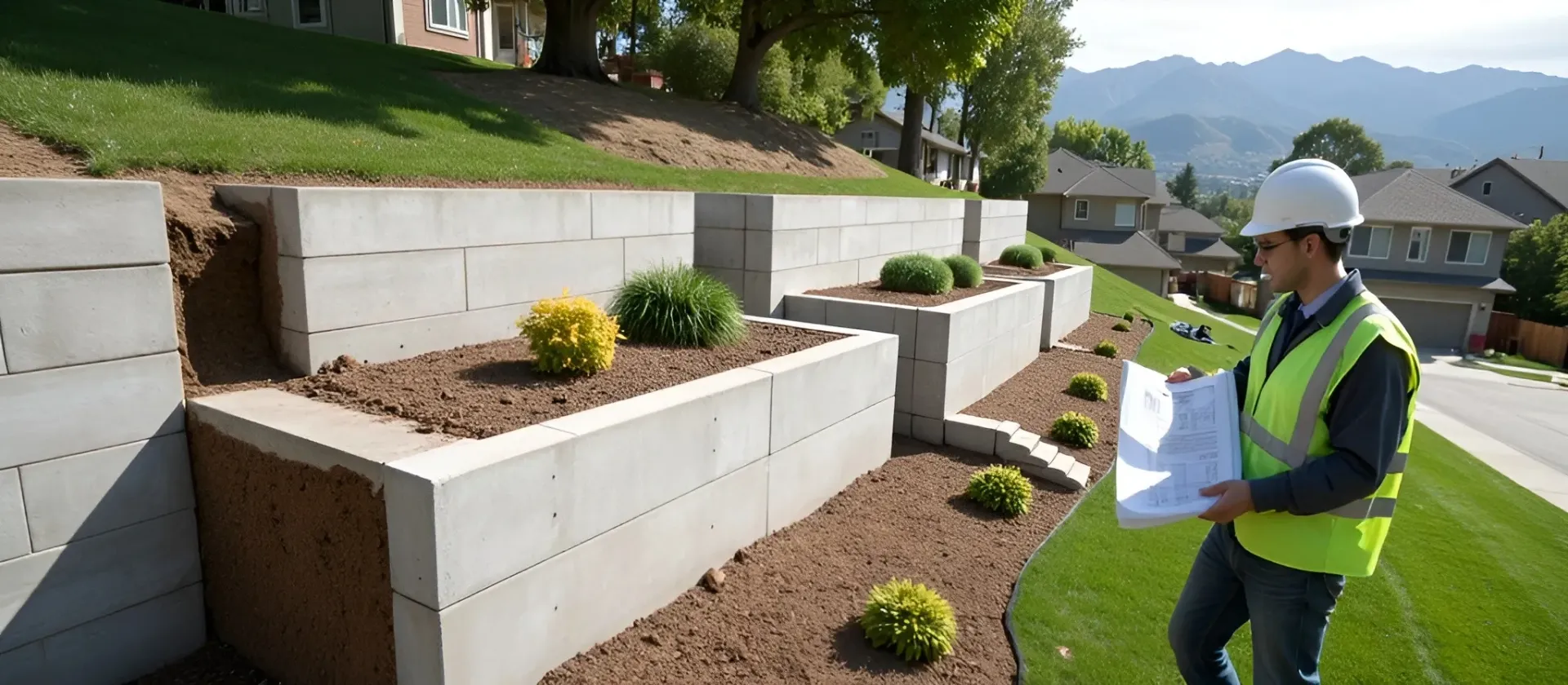 Engineered retaining wall design in Denver