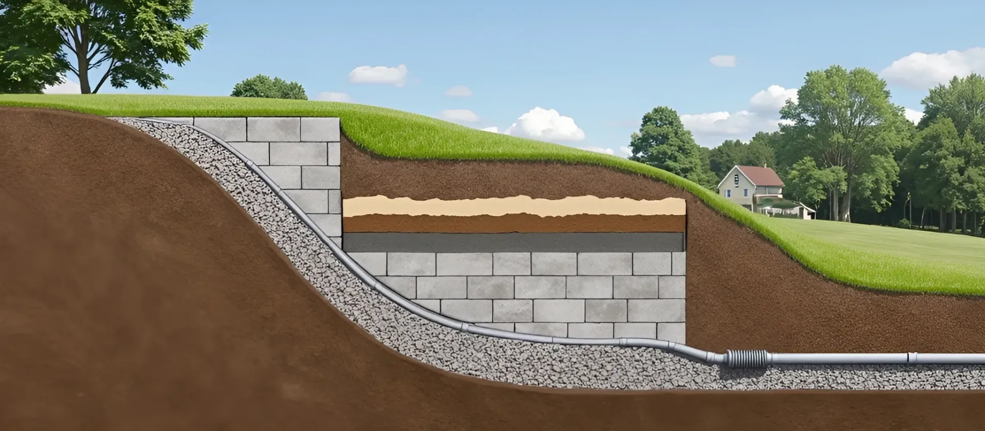 Geotextile retaining wall reinforcement in Denver retainig wall expert