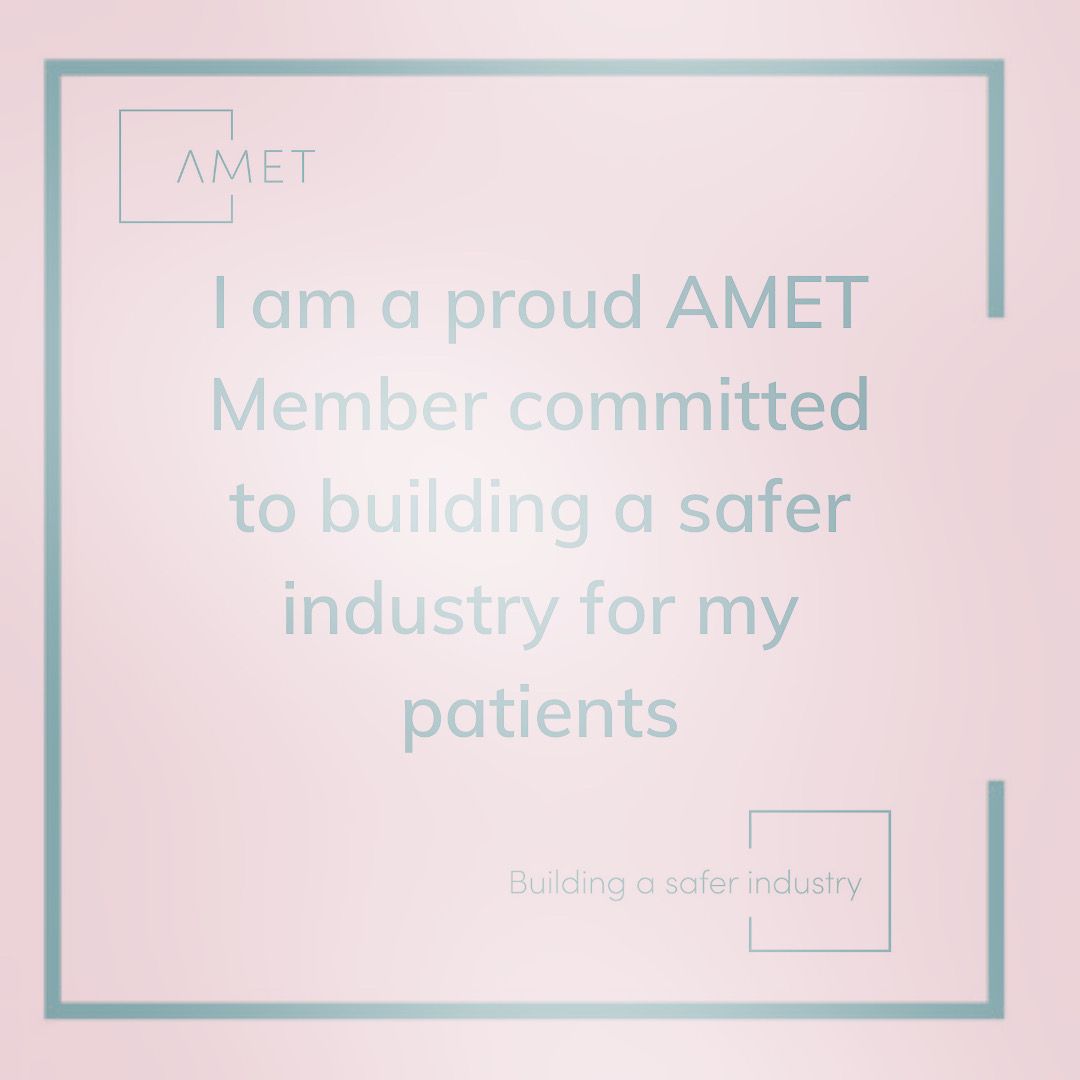 I am a proud amet member committed to building a safer industry for my patients.