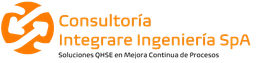 Logo of Consultoría Integrare Ingeniería SpA, an orange circle with white arrows, orange text.