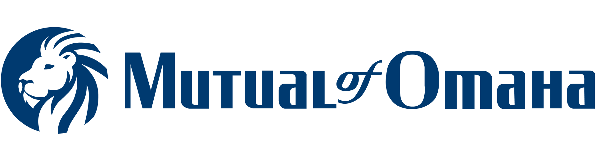 The mutual of omaha logo has a lion on it