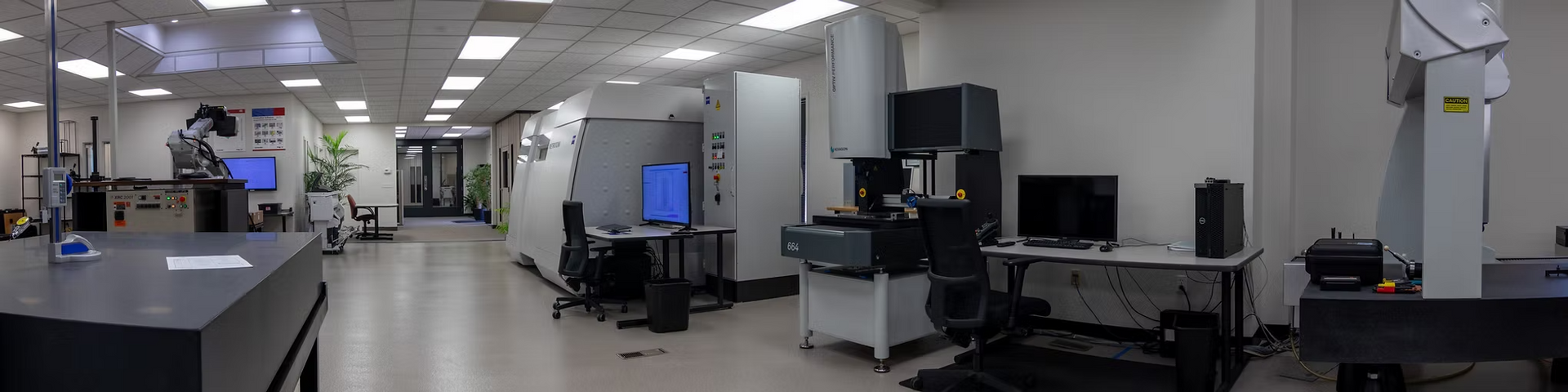 A large room with a lot of machinery in it.