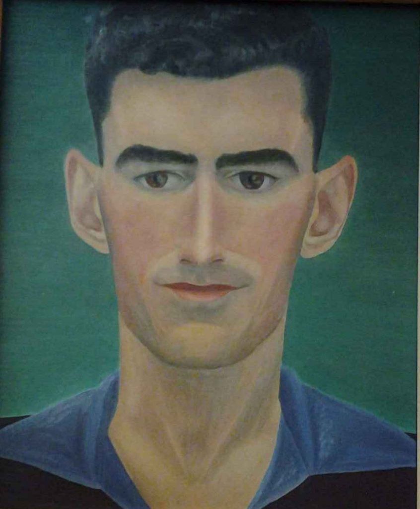 Self portrait 20 December 1944 by Douglas MacDiarmid, oil, Alexander Turnbull Library Art Collection, Wellington