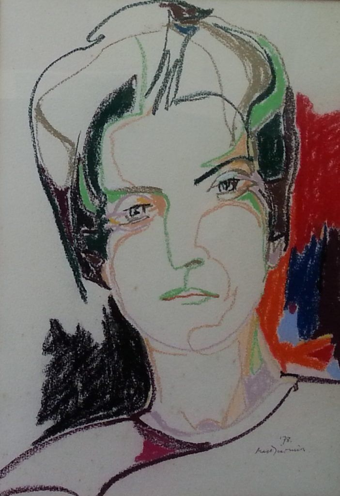 Portrait of Piera 1978 by Douglas MacDiarmid, pastel.