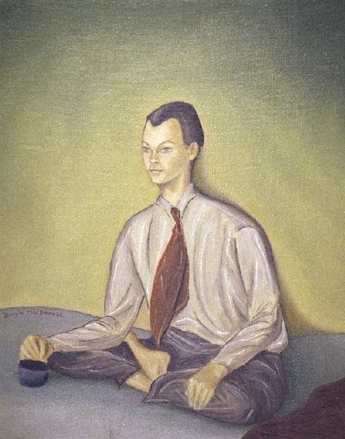 Portrait of Theo Schoon (1944) by Douglas MacDiarmid. Oil on canvas, 354 x 283 mm Collection of Christchurch Art Gallery Te Puna o Waiwhetu.