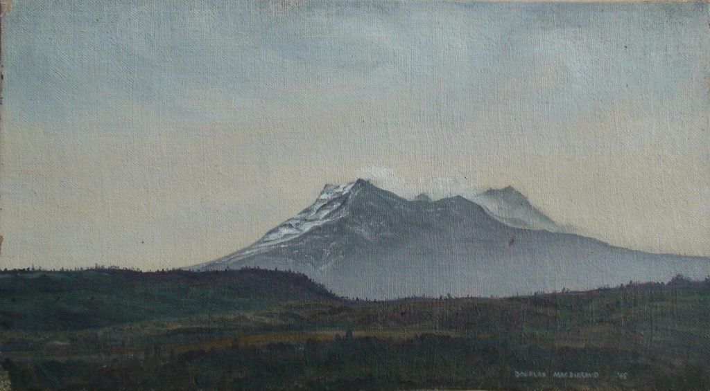 Ruapehu (1945) by Douglas MacDiarmid. Oil on board. Private collection, New Zealand