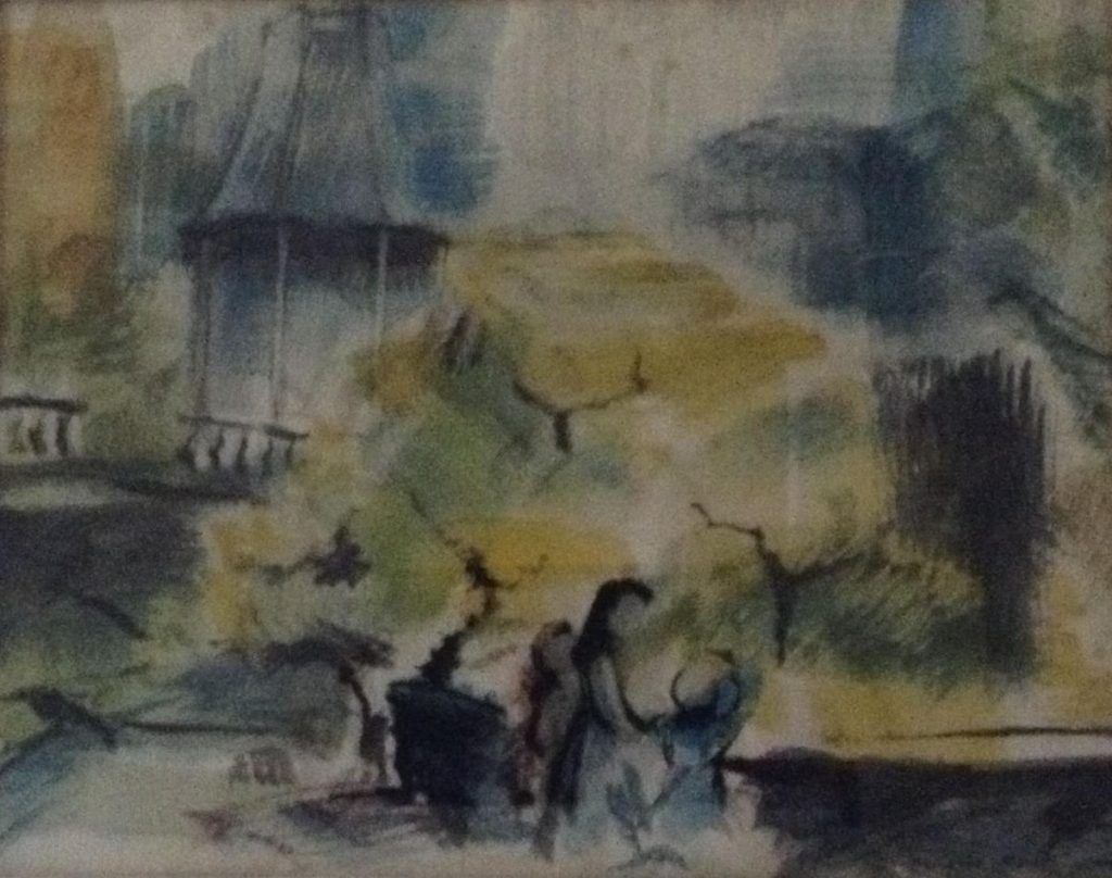 Untitled Douglas MacDiarmid landscape watercolour circa late 1940s