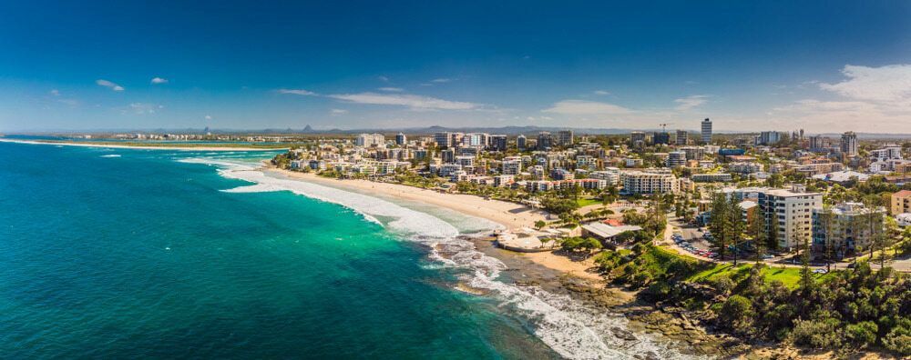 An Aerial View of a Beach With a City — Lyle's Towing In Caloundra, QLD