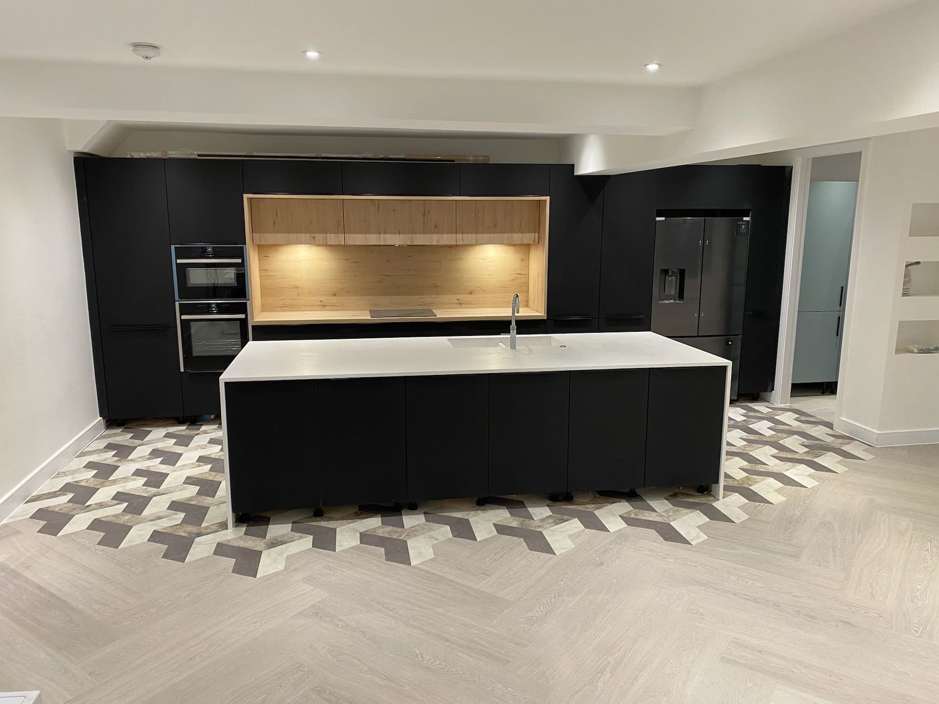 Lvt flooring installed with a 3d design