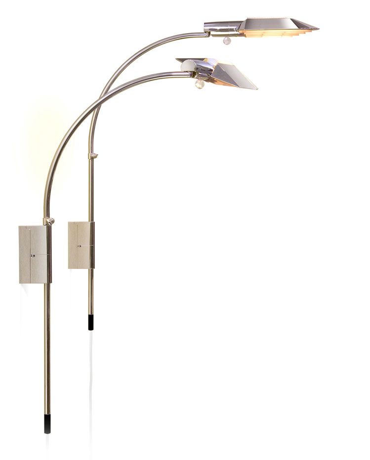 a pair of wall lights on a white background .