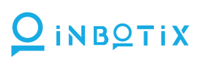 Um logotipo azul e branco para uma empresa chamada inbotix