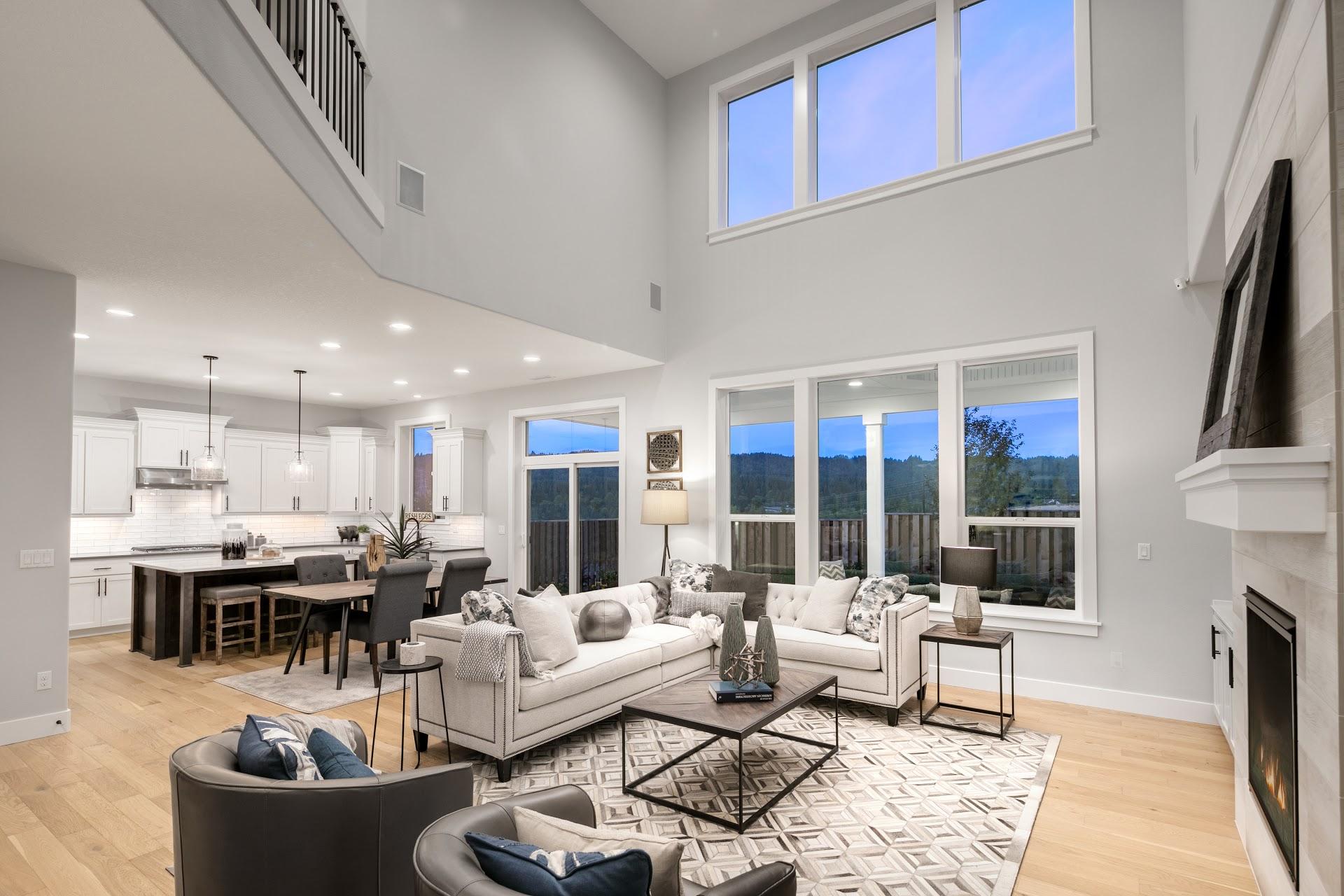 Noyes Homes | New Custom Homes | Beaverton, Oregon | Home living area | dinning room | entertainment room |