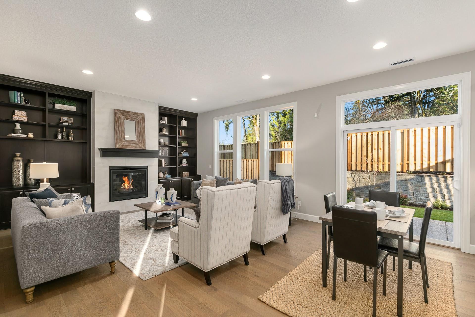 Noyes Homes | New Custom Homes | Beaverton, Oregon | Home living area | dinning room | entertainment room |