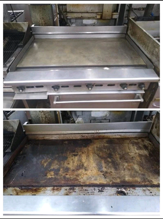 Before and After Stainless Steel Grill Cleaning