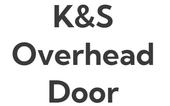 A black and white logo for k & s overhead door.