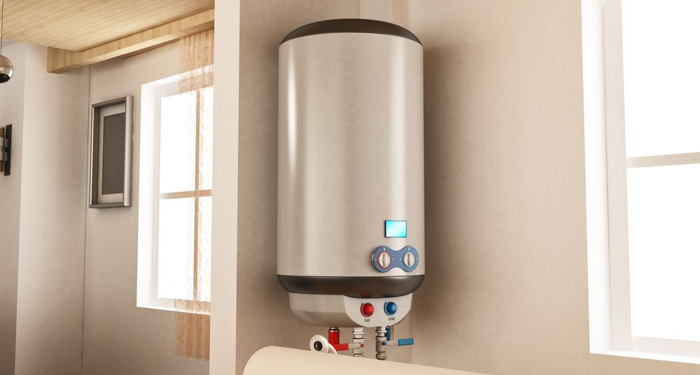 A Water Heater Mounted on a Wall in a Room — Oxplumb in Buderim, QLD
