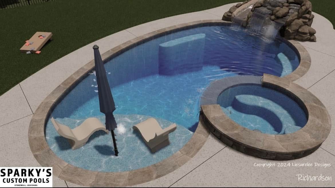 An artist 's impression of a sparky 's custom pool