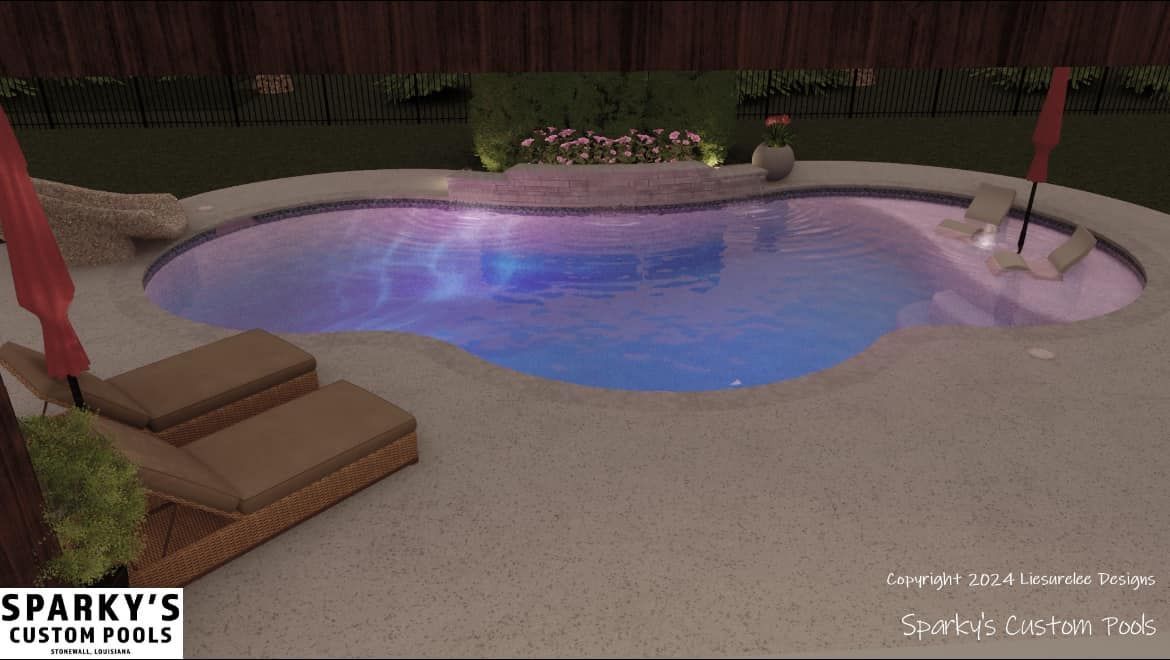 A sparky 's custom pools rendering of a swimming pool