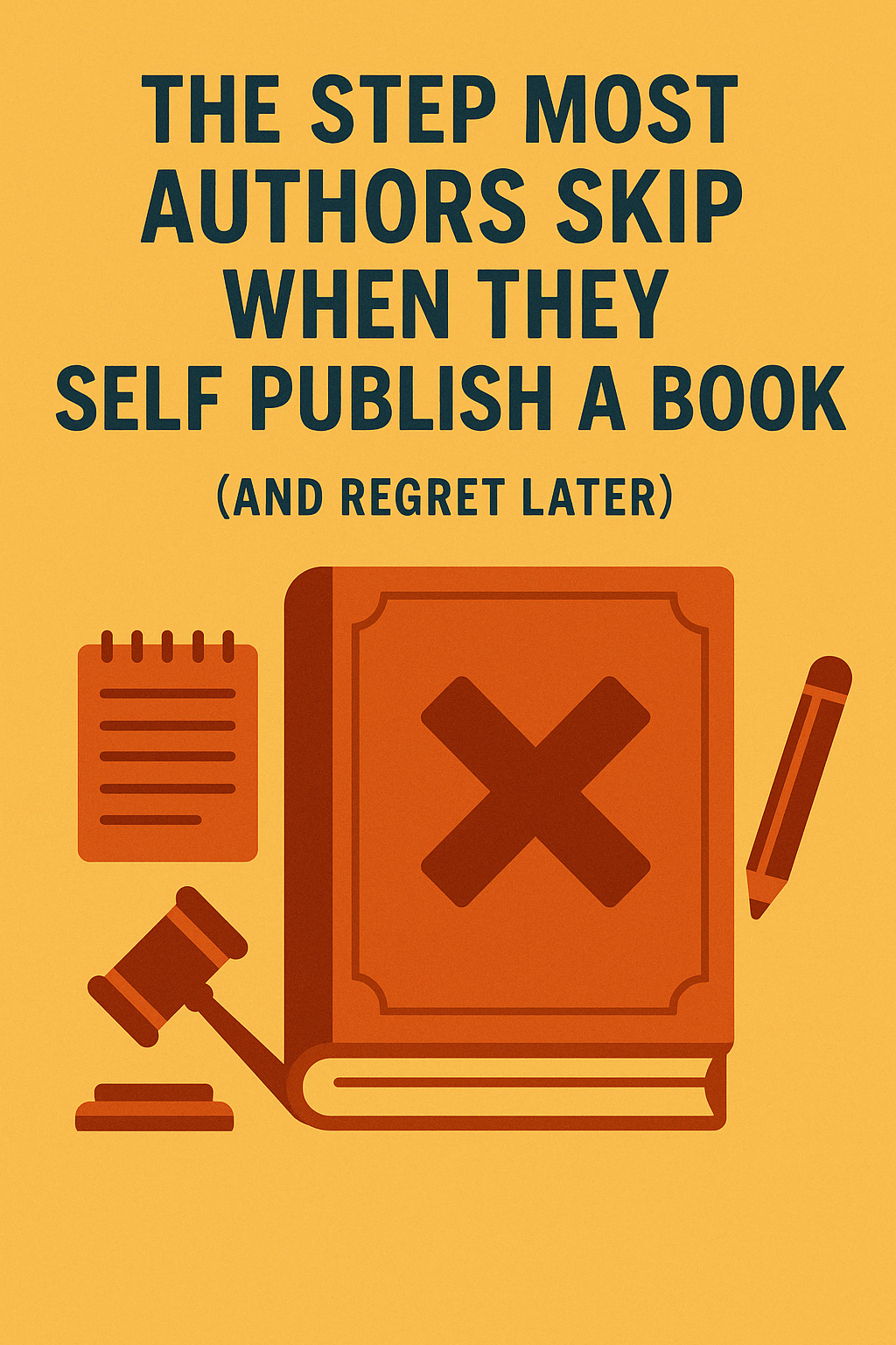 A digital infographic features bold blue text on a yellow-orange background reading 