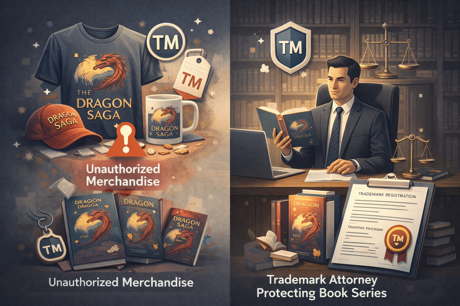 Trademark attorney protecting a book series from unauthorized merchandise and brand infringement.