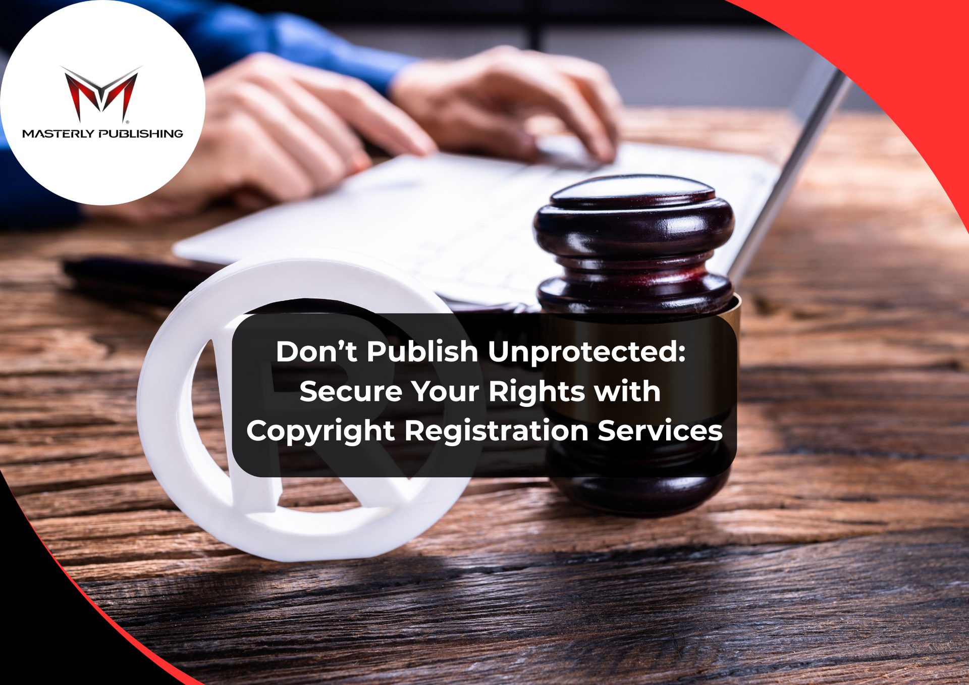 Person completing online form for copyright registration services.