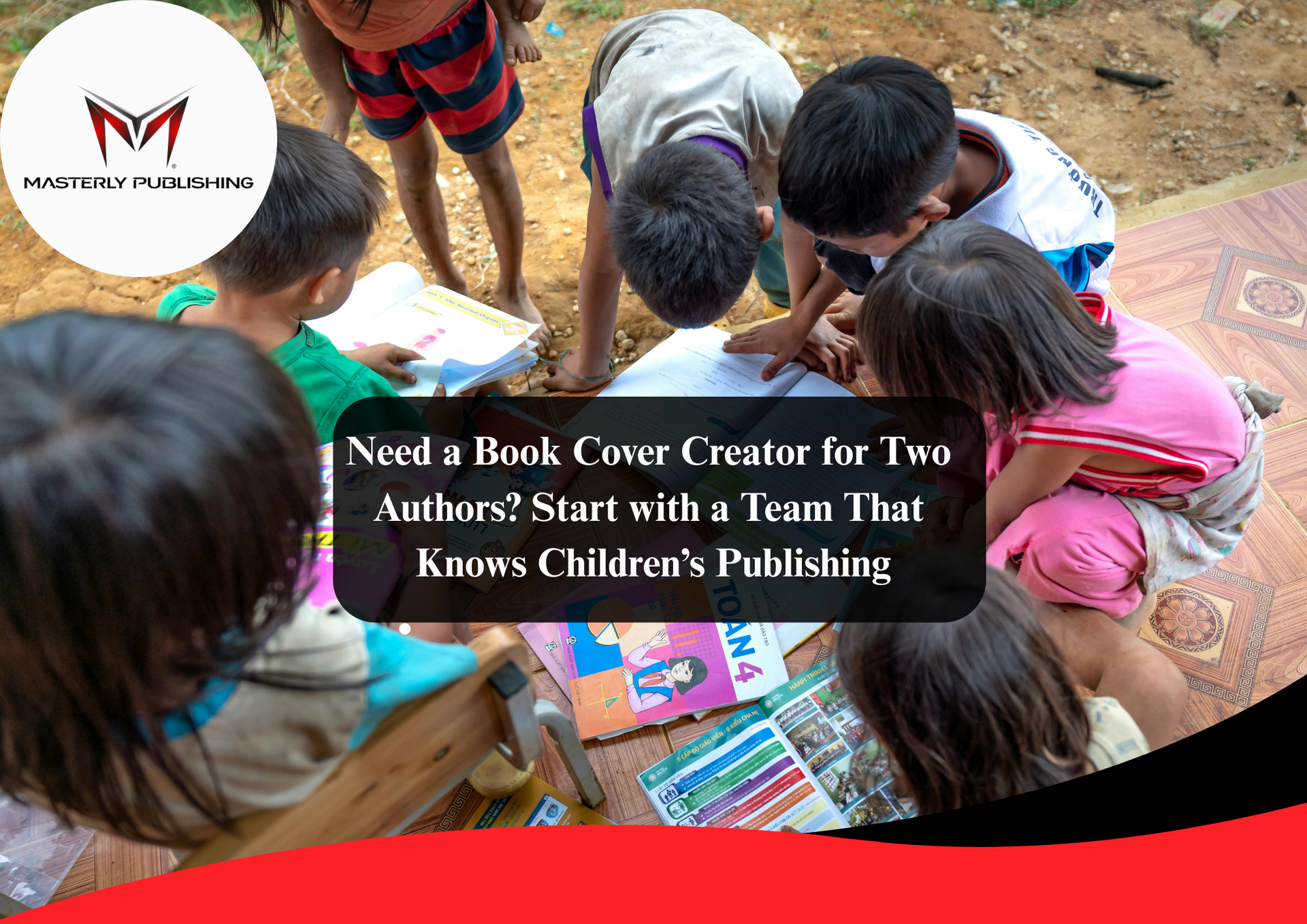 Book cover creator interface showing a custom design for two authors.