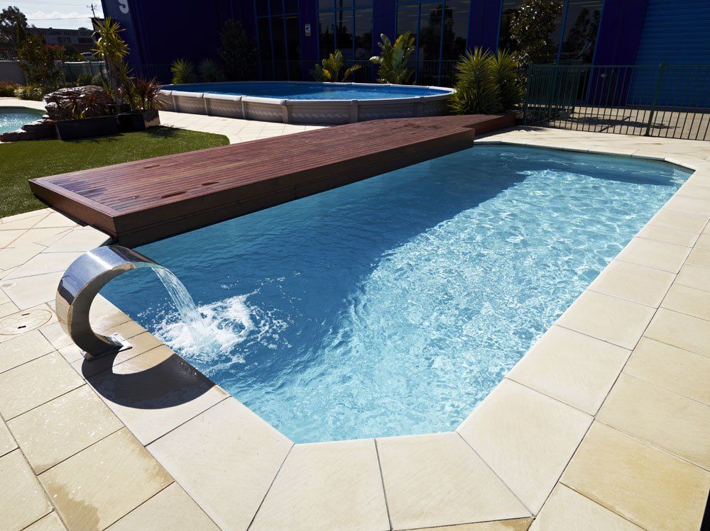 Swimming pool with decking