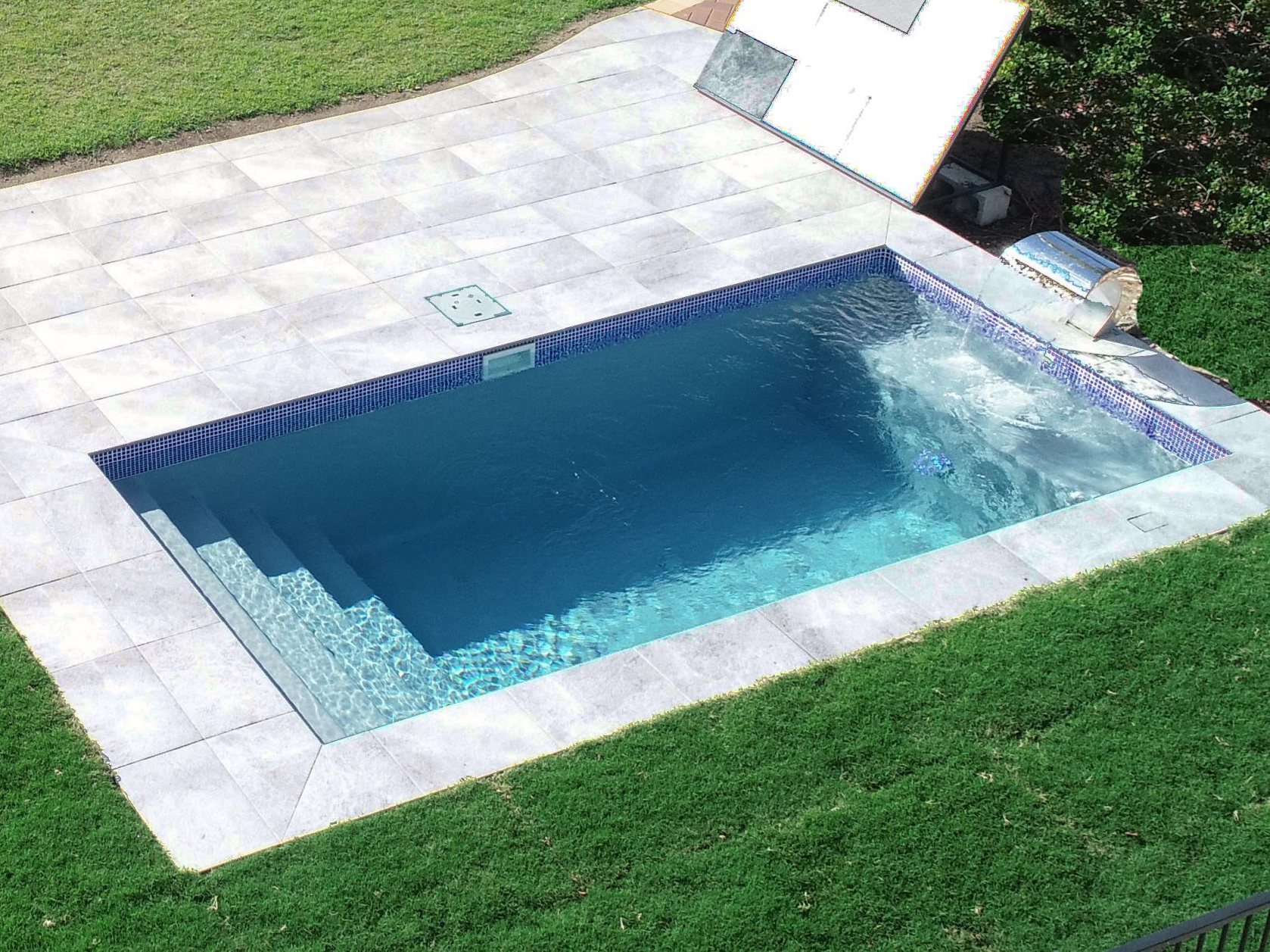 Fibreglass Swimming Pool with waterline tile