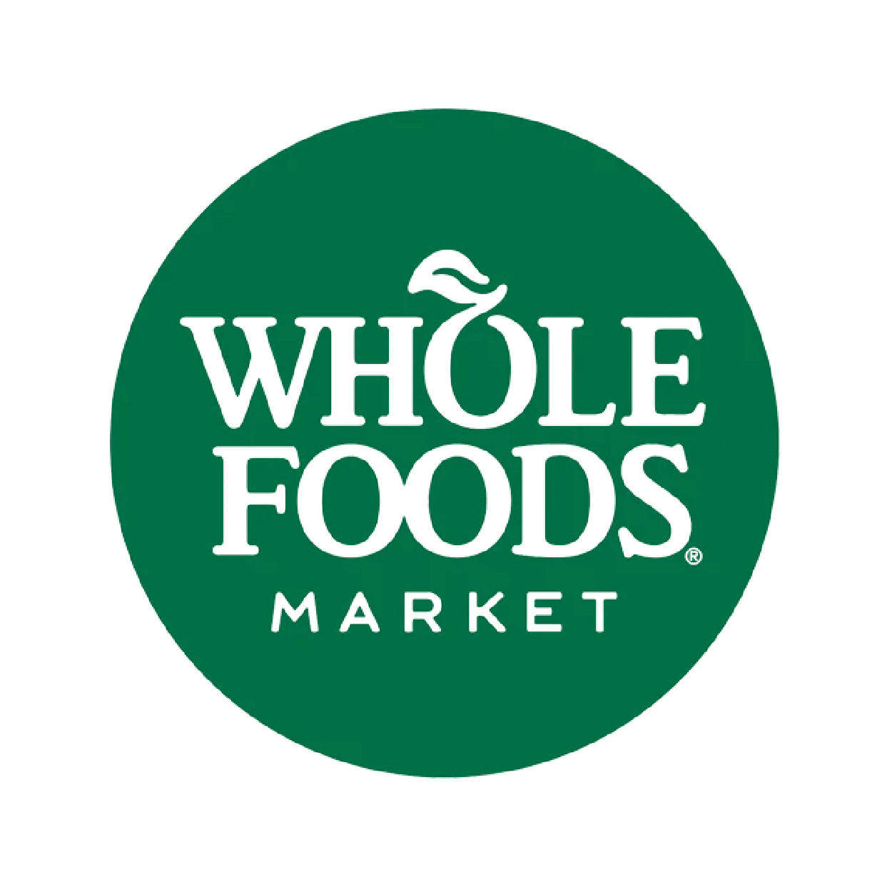 The whole foods market logo is in a green circle on a white background.