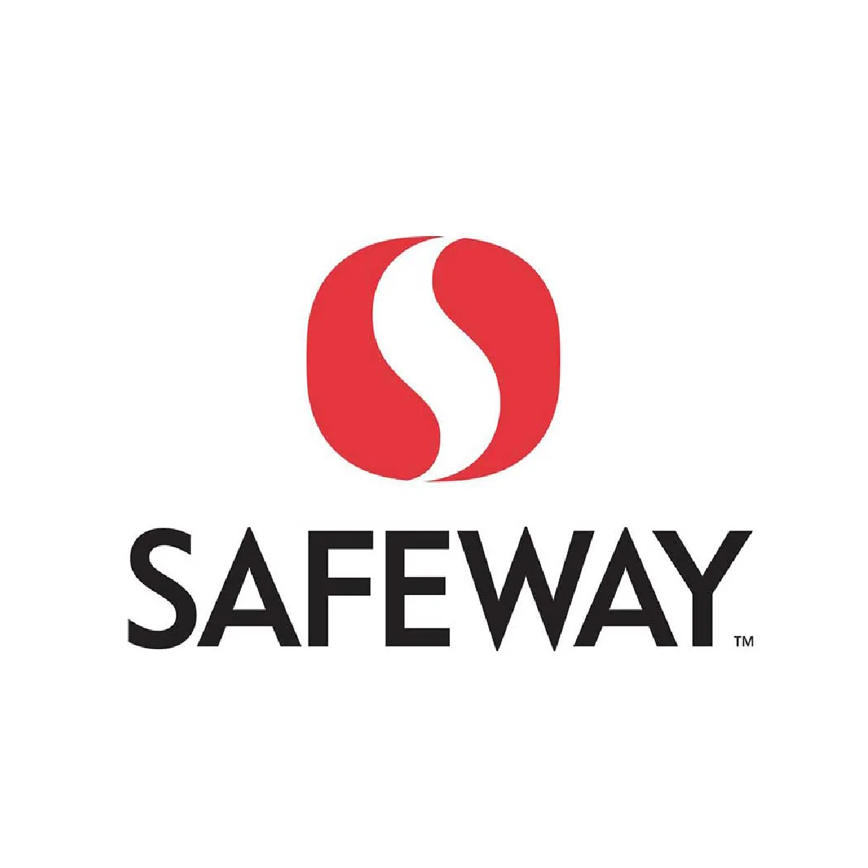 The safeway logo is a red circle with a white s on it.