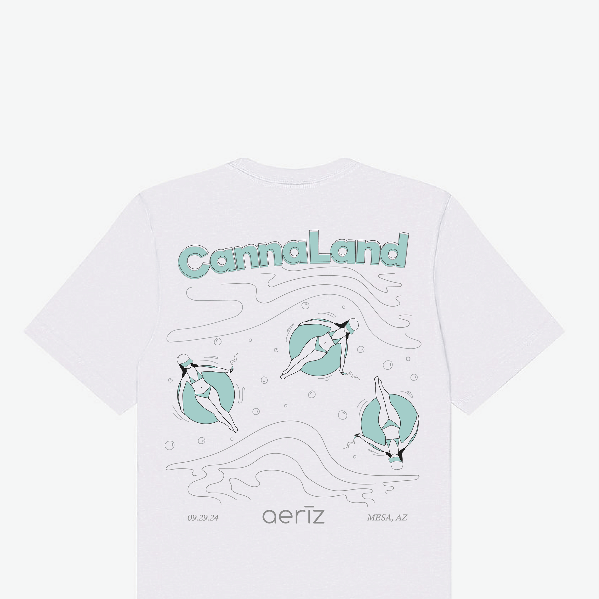 A white t-shirt with a picture of dolphins on the back