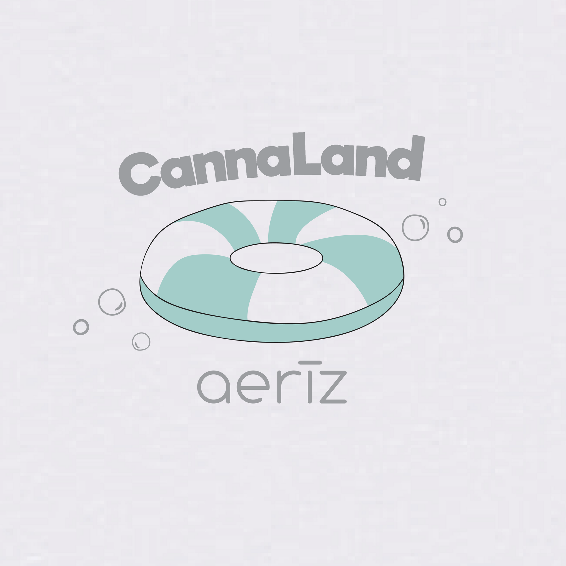 A logo for cannaland aeriz with a life preserver