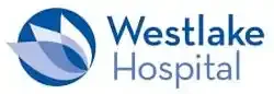 The westlake hospital logo is a blue circle with a white arrow in the middle.