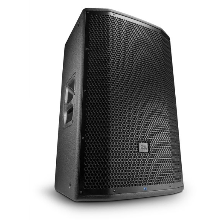 A jbl speaker is sitting on a white surface