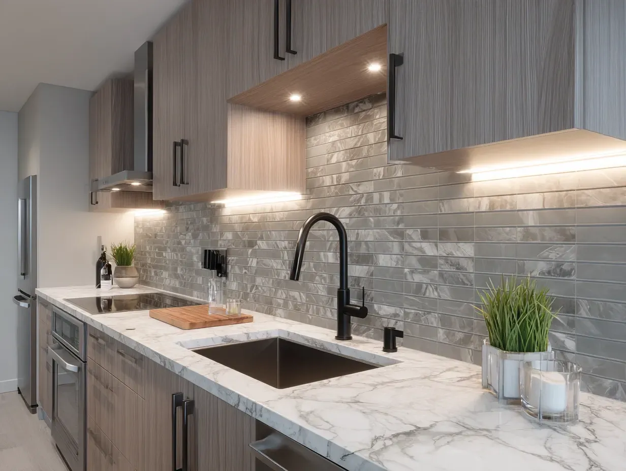 Professional kitchen remodelers in Burnaby offering cabinet refacing, flooring, and quartz countertop installation.