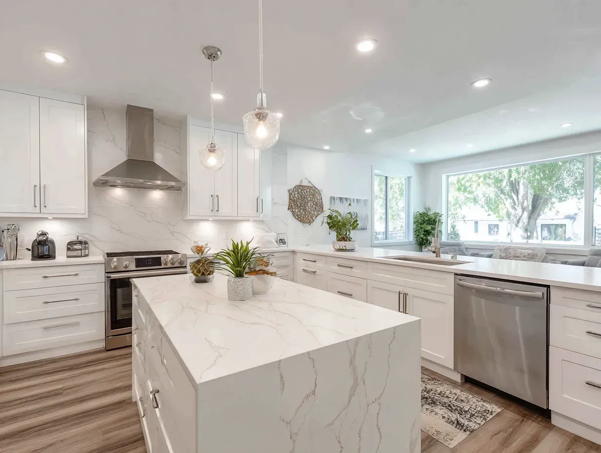 New Westminster kitchen remodeling services with modern cabinets, granite countertops, under-cabinet lighting, tile backsplash installation, and licensed kitchen renovation contractors providing full kitchen remodels across New Westminster.