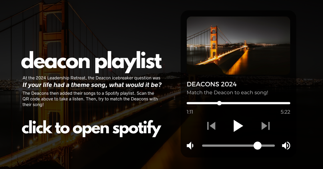 The deacons created a Spotify playlist that has each Deacon's 