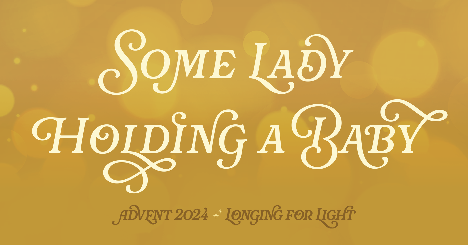 Gold background with bokeh lighting. The text reads 