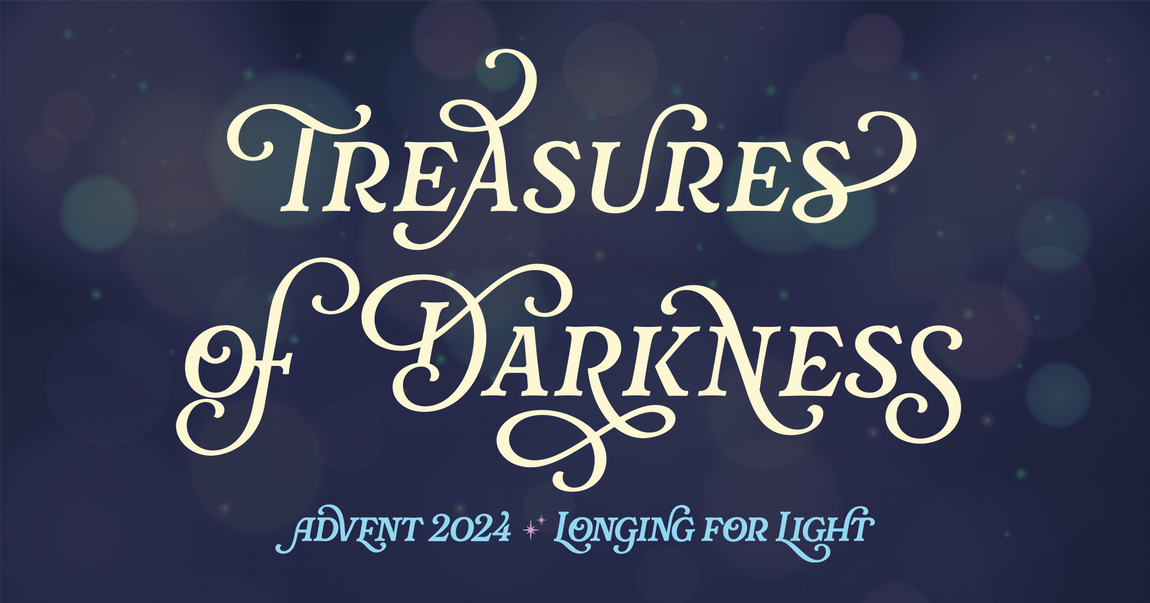 A purple image with lights. The text reads 