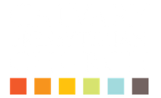 Calvary Presbyterian Logo with 6 colored squares underneath