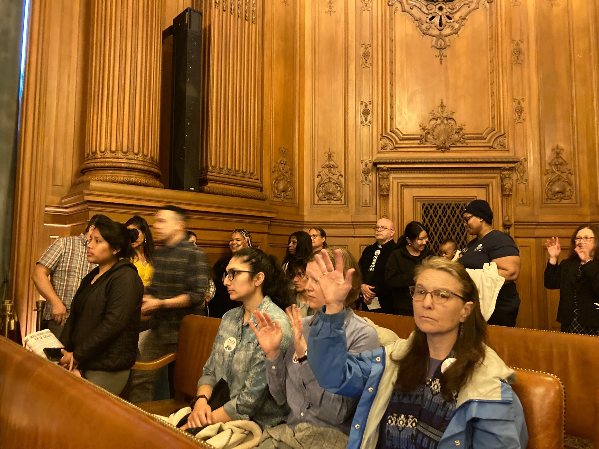 More FIABA goers sitting in the court hearing's seats. 