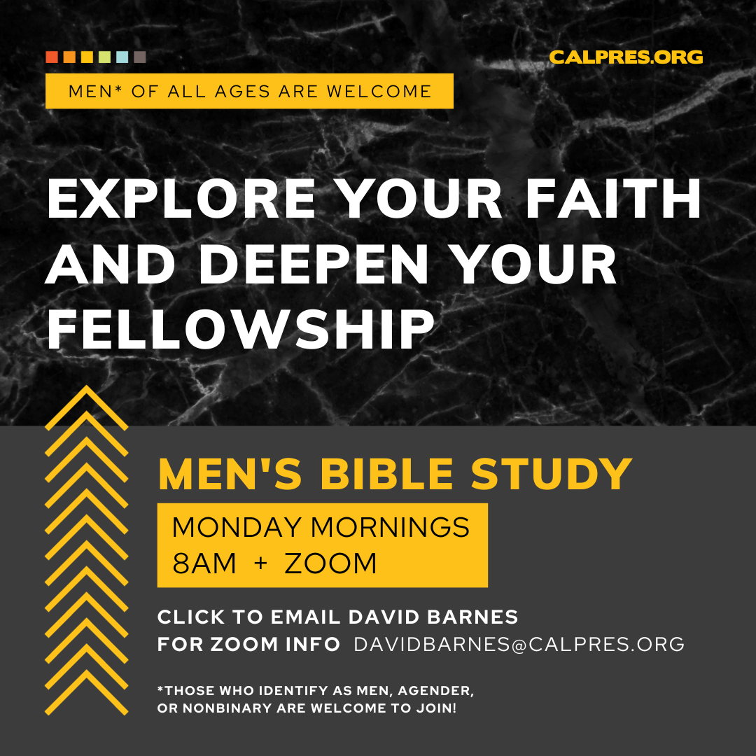 Join us for Men's Bible Study. Click to email David Barnes for Zoom info