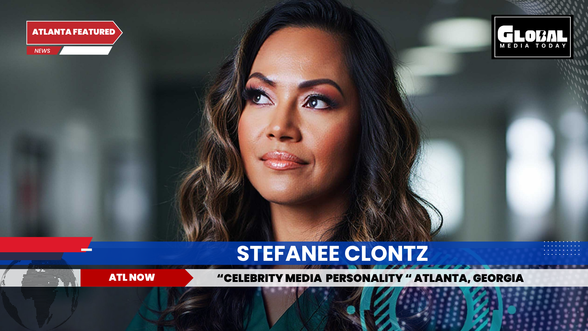 Stefanee Clontz, a celebrity media personality in Atlanta, Georgia, is the focal point of a news segment.