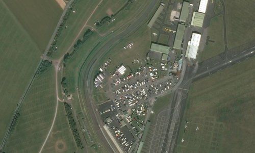 arial view of thruxton racing circuit