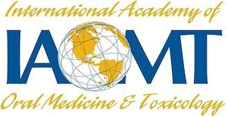 International Academy of Oral Medicine & Toxicology logo with blue text and globe icon
